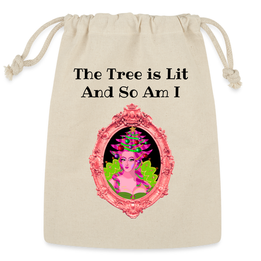 Lit Tree Reusable 8 x 10 inch Gift Bag - Natural