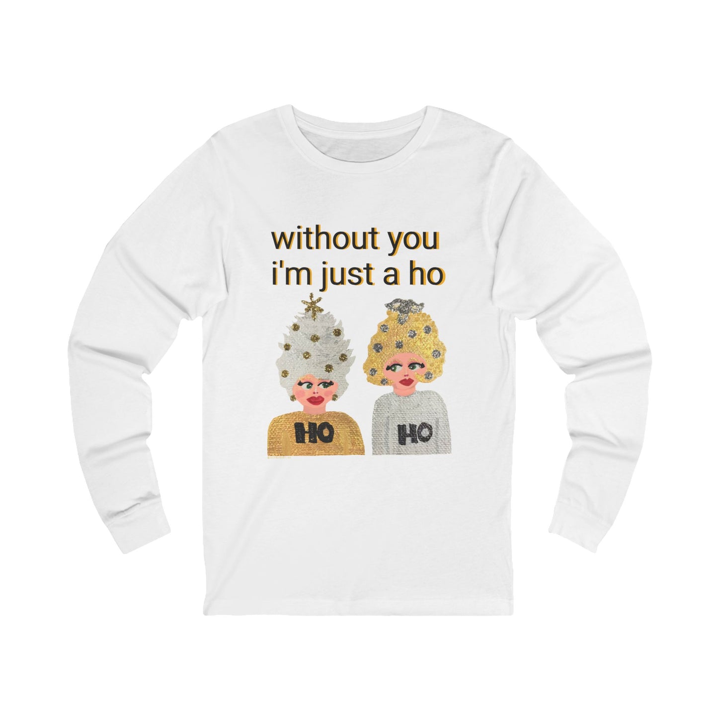 Ho Ho Holiday Hair Unisex Jersey Long Sleeve Tee