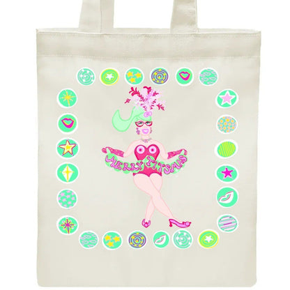 Tote bag – Miss T!tsmas - Made in the USA -Printed Canvas Shopping Bags (Free Shipping and Shipped in US)