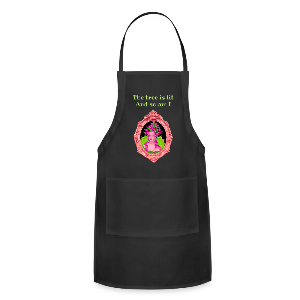 Kitchen apron – Lit Tree Adjustable Apron - Pink on White