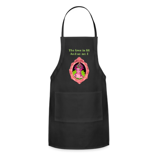 Kitchen apron – Lit Tree Adjustable Apron - Pink on White