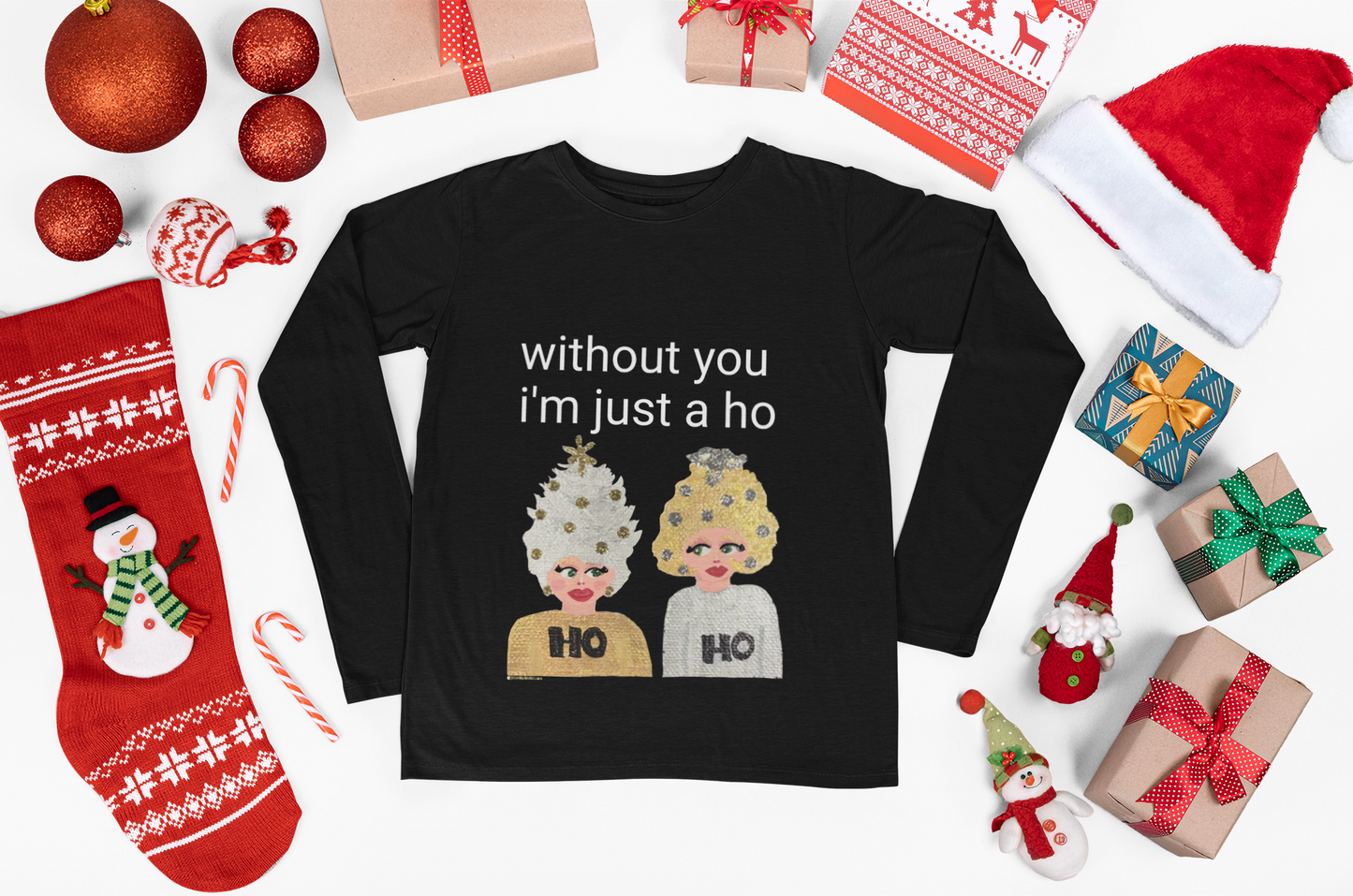 Ho Ho Holiday Hair Unisex Jersey Long Sleeve Tee