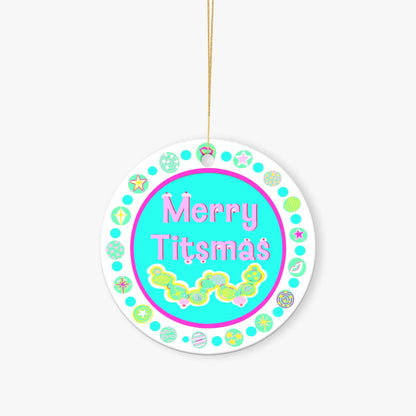 Christmas ornament – Merry T!tsmas Ceramic Ornament