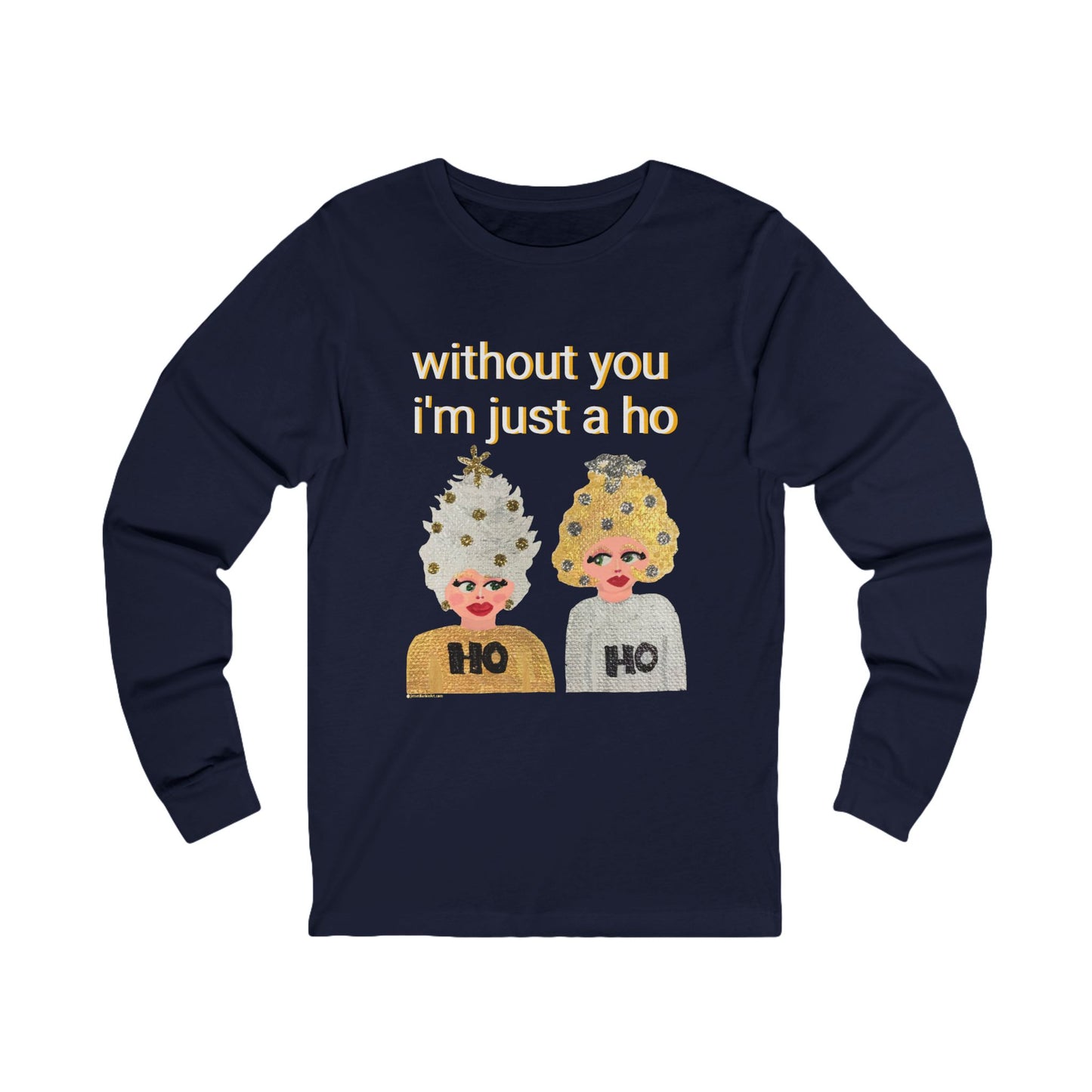 Ho Ho Holiday Hair Unisex Jersey Long Sleeve Tee