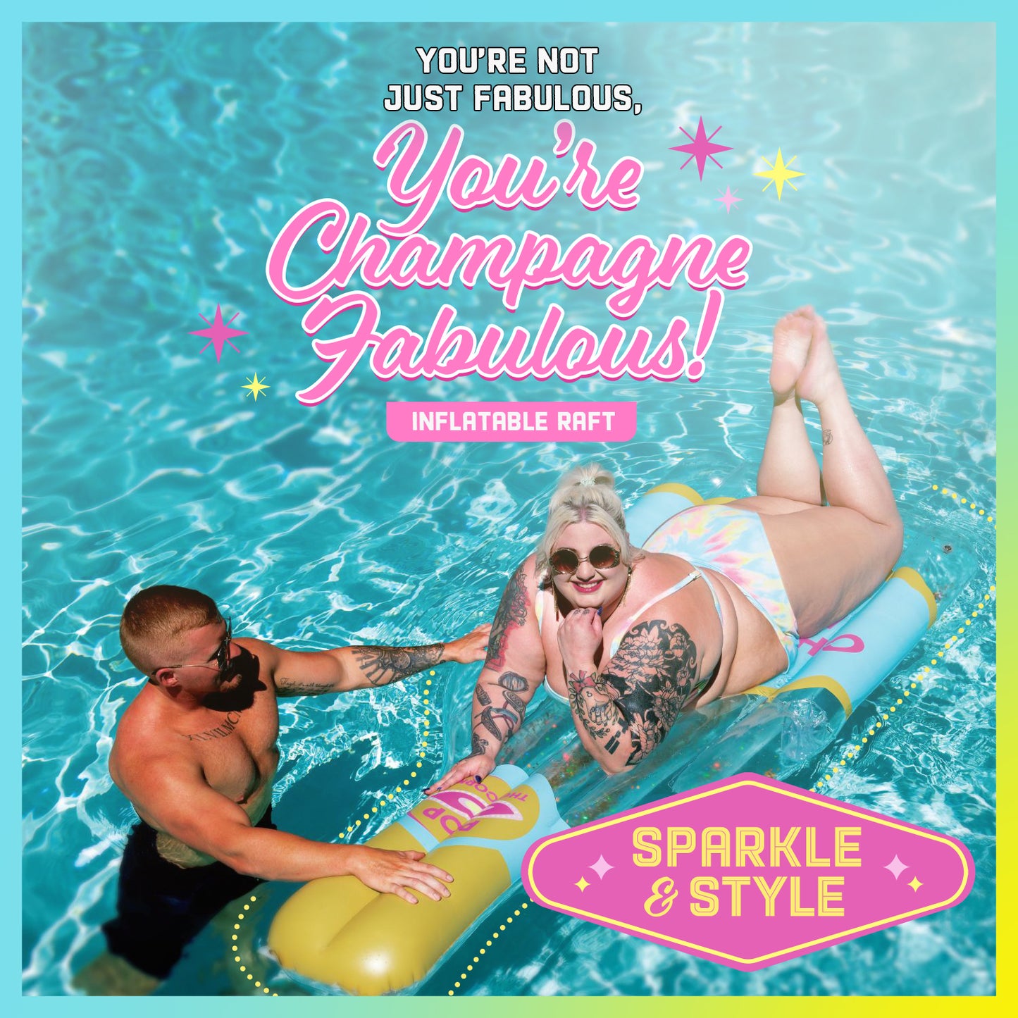 Champagne Fab Bachelorette Pool Floats