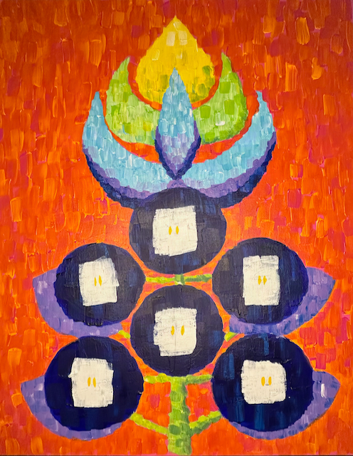 Bluebonnet on it — original acrylic painting 24x36 by Mandi Loomis