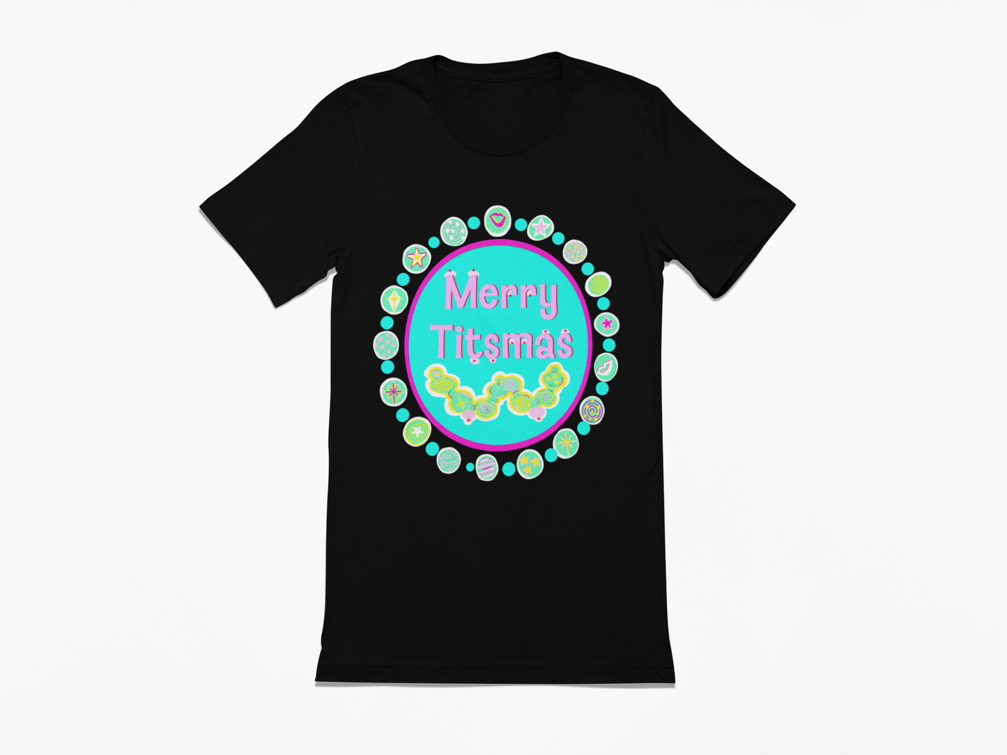 Merry T!tsmas Unisex T‑Shirt in black or white up to size 5X
