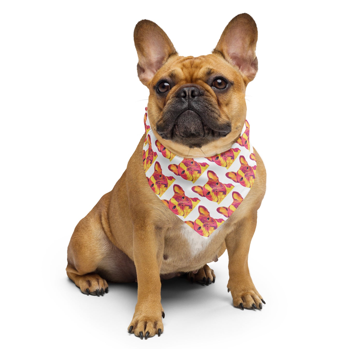 Pink and Yellow Frenchie Bandana - 3 sizes