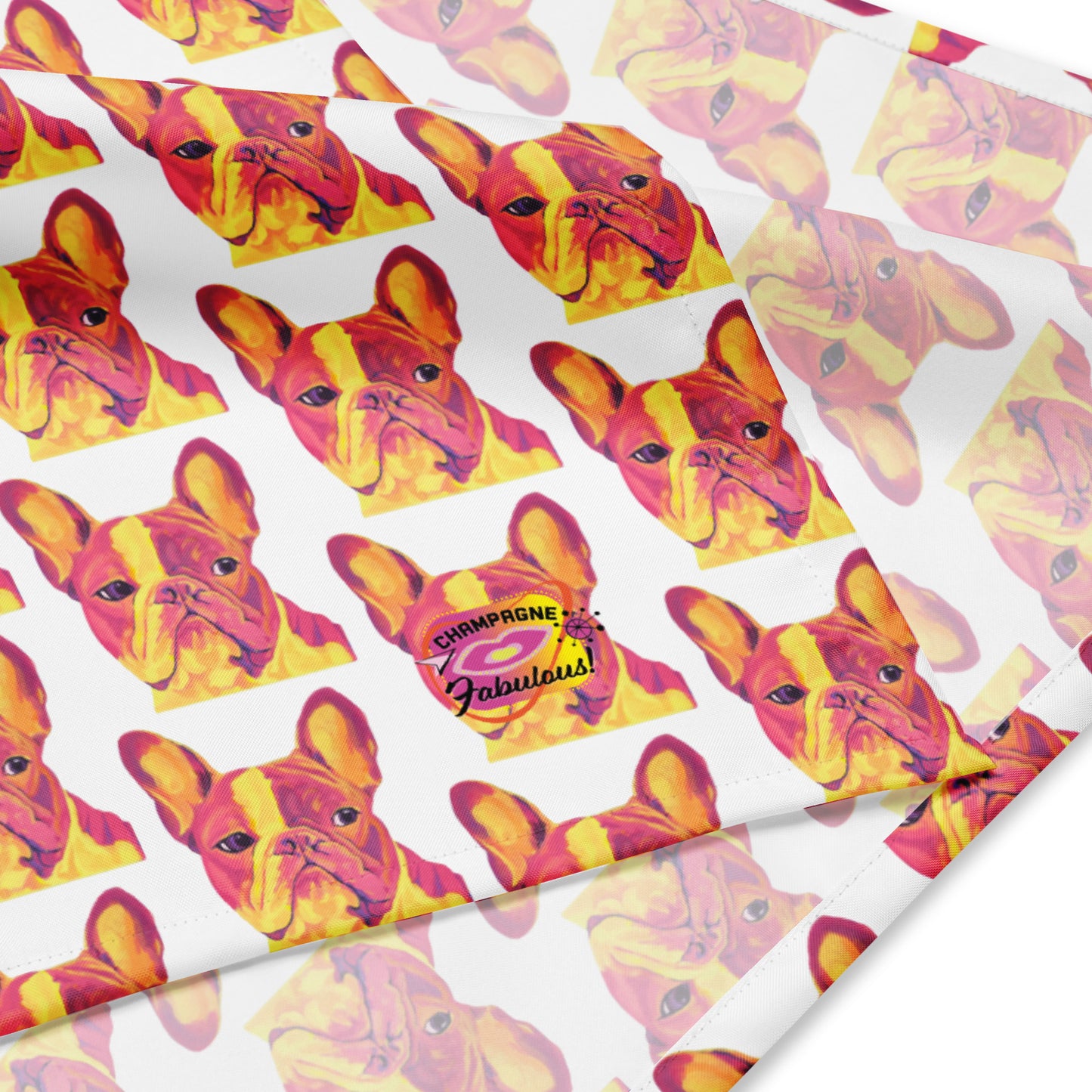 Pink and Yellow Frenchie Bandana - 3 sizes