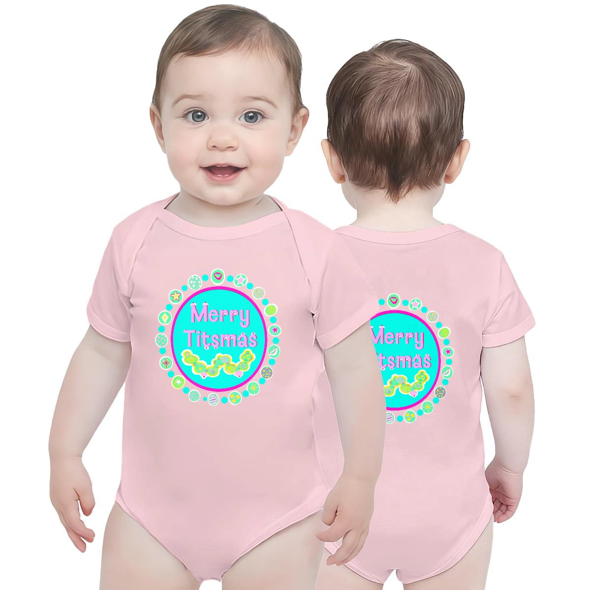 Baby onesie – blue titsmas - Baby Short-Sleeve Onesie For The USA| 190GSM Front Back DTF