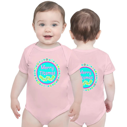 Baby onesie – blue titsmas - Baby Short-Sleeve Onesie For The USA| 190GSM Front Back DTF