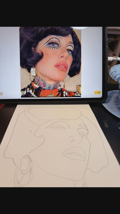 Groovy Gloria, Original Oil Study by Mandi Loomis