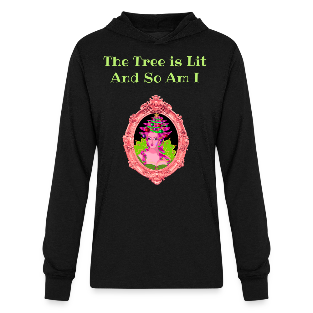 The Tree is Lit And So Am I - Unisex Long Sleeve Hoodie Shirt - black