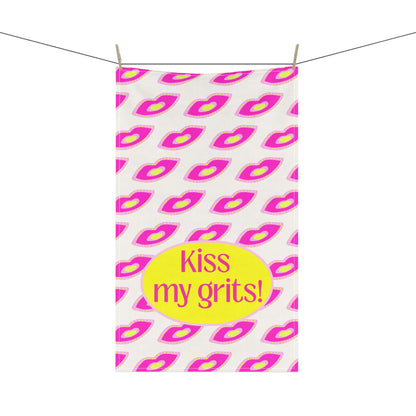 Dish towel – “Kiss My Grits!” Cotton Tea Towel