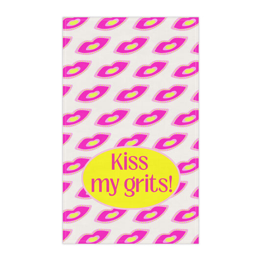 Kiss my grits! Tea Towel | Kitchen Towel - Cotton